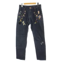フランシュリッペ franche lippee デニム ジーンズ S 紺 ネイビー 刺繍 花柄 長袖 /GPのサムネイル