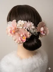 成人式　胡蝶蘭髪飾り　結婚式 卒業式　髪飾り 前撮り ヘッドパーツ　和装髪飾り　振袖