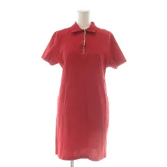 バーバリーゴルフ BURBERRY GOLF ワンピース L 赤 レッド 半袖 ポロカラー ノバチェック /AU