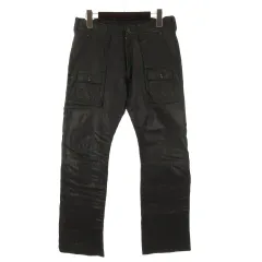 ユナイテッドアローズ UNITED ARROWS BLUE LABEL レザー ベイカー パンツ 馬革 S ブラック 260525Eのサムネイル
