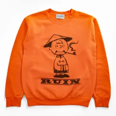 Black Weirdos × SUPPLY 日本製 RUIN スウェット PEANUTS Charlie Brown トレーナー S オレンジ 裏起毛 プリント 25AAW-SW02のサムネイル