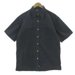 エアウォーク airwalk ワークシャツ 4170-0165 胸ポケ 半袖 ロゴ刺繍 コットン混 グレー系 グレーネイビー Mのサムネイル