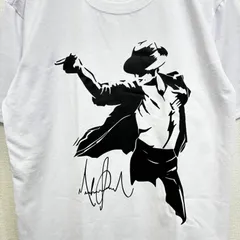 新品 マイケルジャクソン Michael Jackson Lサイズ相当 アーティストTシャツ バンドTシャツ ダンス シルエット ホワイト バンティー バンT ポップ ロック 半袖 夏物 夏服 印刷 プリント グラフィック アメカジ アメリカ USA サインのサムネイル