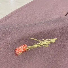 作家物 色無地 ちりめん 単衣仕立て 上品な色味 着物 正絹 一つ紋 X-2861
