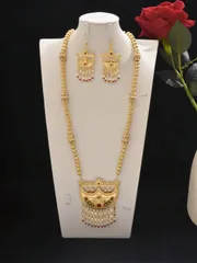 ジュエリー レディース セット ヴィンテージ クリエイティブ ムーン タッセル ネックレス&ピアス 3点セット、女性のパーティー/ウェディングドレスアクセサリー