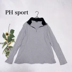 PH SPORT フェニックス　ハーフジップアップ　ロンＴ　グレー　Ｌ　綿　コットン100％のサムネイル