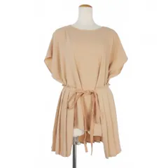 エムエムシックス メゾンマルジェラ MM6 Maison Margiela 20SS ペプラム プリーツ トップス ブラウス 半袖 36 ベージュ S52NC0221のサムネイル