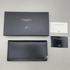 新品未使用　訳あり　Dunhill　ダンヒル　長財布　お札入れ　ロゴ　シルバー金具　メンズ　黒　ブラックのサムネイル