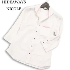 HIDEAWAYS NICOLE ハイダウェイ ニコル 春夏★ 七分袖 切替 ストライプ シャツ Sz.46 メンズのサムネイル