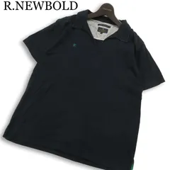 R.NEWBOLD ポールスミス 春夏★ 半袖 ロゴ刺繍 スキッパー ポロシャツ 大きいサイズ Sz.XL メンズ 紺 ネイビーのサムネイル