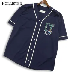 美品★ HOLLISTER ホリスター × ルーニー・テューンズ★ 半袖 キャラクター刺繍 ベースボール シャツ Sz.M メンズ ネイビーのサムネイル