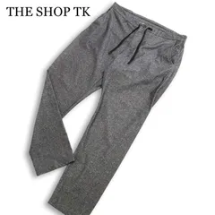 【美品】 THE SHOP TK タケオキクチ 春夏★ ストレッチ メランジ トラウザー イージー パンツ 大きいサイズ Sz.XL メンズ 灰のサムネイル