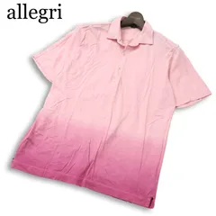 【美品】 allegri アレグリ 春夏 コットン100％★ 半袖 グラデーション 鹿の子 ボタンダウン ポロシャツ Sz.48 メンズのサムネイル