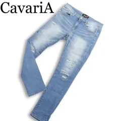CavariA キャバリア 通年★ ダメージ加工 USED加工 ストレッチ スキニー スリム デニム パンツ ジーンズ Sz.46 メンズのサムネイル