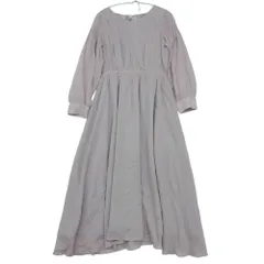 PROPORTION BODY DRESSING プロポーションボディ ドレッシング ワンピース 肩シャーリング シアー ロング ドレス 長袖 ベルト付き ピンク M【M】 レディース 【中古】