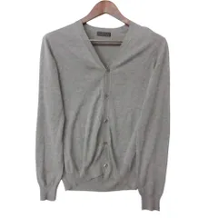 BARNEYS NEWYORK バーニーズニューヨーク カーディガン コットン ニット トップス 長袖 グレー 44【S】 メンズ 【中古】