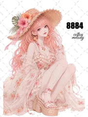 original sticker no.8884 // 人物ステッカー オリジナルステッカー オリジナル人物ステッカー ステッカー 装飾ステッカー cotton melodyのサムネイル