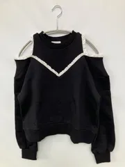 Treat Urself トリートユアセルフ スウェット F ブラック コットン スウェット 無地 レース 長袖 レディースのサムネイル