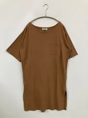 BACK NUMBER バックナンバー Tシャツ/カットソー MEDIUM ブラウン 無地 ワンポイント ミドル丈 半袖 クルーネック(丸首) レディース