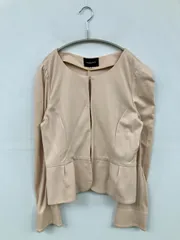 JUSGLITTY ジャスグリッティー ノーカラージャケット 2 ベージュ ナイロン 無地 ショート丈 レディースのサムネイル