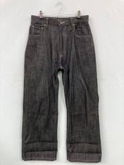 Regen Glanzツータックワイドストレートデニムパンツ インディゴブルー 
