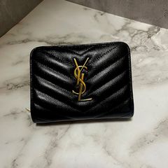 Saint Laurent 2つ折り財布 ブラック 黒 カサンドラ YSL - メルカリ