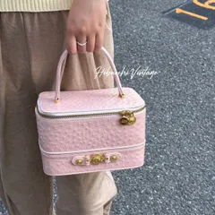 【中古】GIANNI VERSACE ヴェルサーチ バニティバッグ ハンドバッグ オーストリッチ ピンク ヴィンテージ レディース【中古美品】HIBUOCHI VINTAGE hboc260504a09のサムネイル