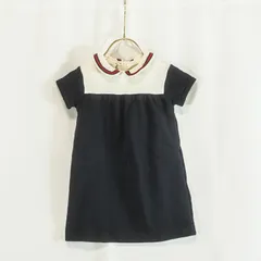 GUCCI グッチ ワンピース キッズ ベビー シェリーライン 半袖 24m 90cm相当 ネイビー ホワイトのサムネイル