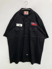 Dickies ディッキーズ シャツ/ブラウス X-LARGE ブラック コットン 無地 ワンポイント ブランドロゴ 刺繍 ロング丈 半袖 レギュラーカラー メンズ