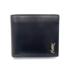 SAINT LAURENT PARIS タイニーカサンドラ レザー ブラック 二つ折り財布 シルバーのサムネイル