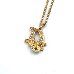DIOR ディオール ERL コラボ ロゴ チャーム ネックレス ゴールドカラー