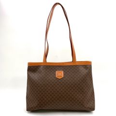 CELINE マカダム柄 PVC レザー トートバッグ ブラウン - メルカリ