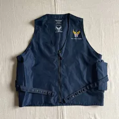 希少　archive　DOG HOUSE　ドッグハウス　U.S. AIR FORCE　アメリカ空軍　レプリカ　ラジオベスト　無線キャリア　TYPE E-1　前開きミリタリーベスト　米空軍紋章プリント　アイレット付きベルト　ネイビー　紺　L　アメカジ　グランジのサムネイル