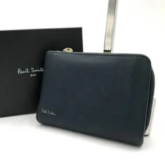 ポールスミス 財布 二つ折り L字ファスナー 紺 ネイビー Paul Smith