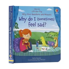 【Very First Questions and Answers】Why do I feel sad? どうして悲しくなるの？  Usborne しかけ英語絵本　Lift-the-flap　ボードブック　洋書　プレゼント　誕生日のサムネイル