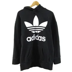 アディダスオリジナルス パーカー ロゴプリント コットン100% 長袖 トップス 黒 メンズ XSサイズ ブラック adidas Originals 【中古】のサムネイル