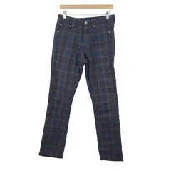 アバハウス パンツ ボトムス チェック柄 ストレッチ メンズ 1サイズ 紺×グレー ABAHOUSE 【中古】のサムネイル