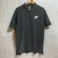 00s NIKE ナイキ ワンポイントロゴ刺繍入り ポロシャツ ブラック XXL