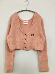 nemne ネンネ カーディガン/ボレロ F ピンク ナイロン ボア 無地 ワンポイント 刺繍 ショート丈 長袖 レディースのサムネイル