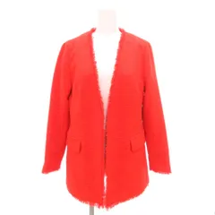 バナナリパブリック BANANA REPUBLIC ジャケット S 赤 レッド ノーカラー フリンジ /NL ■GY60のサムネイル