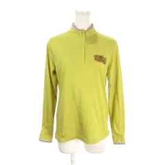 ケンゾー KENZO GOLF 長袖ポロシャツ ハーフジップ 1 黄 ライム スタンドカラー アニマル柄 /AH14 ■GY60のサムネイル