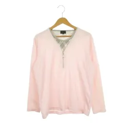 タカQ タカキュー TAKA-Q MALE&Co. カットソー ロンT 長袖 ハーフジップデザイン フェイクレイヤード M ピンク /AH13 ■ECA002のサムネイル
