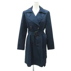 インタープラネット INTERPLANET トレンチコート ロング丈 ダブル 36 紺 ネイビー ベルト付き /HO74 ■ECD001のサムネイル