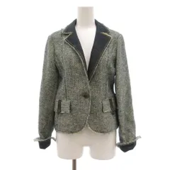ケーティー キヨコ タカセ  K.T KIYOKO TAKASE ジャケット 9 ブルー系 ツイード デニム切り替え フリンジ 01-04JE06 /UO ■GY61のサムネイル
