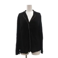 ユキコハナイ YUKIKO HANAI シャツ 42 黒 ブラック Vネック 長袖 縁取りデザイン /SX ■ECA001のサムネイル