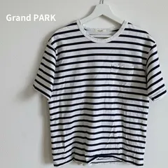 グランドパーク　ニコル　 Grand PARK nicole ボーダーTEE Tシャツ ホワイト　ネイビー　ポケット付き　日本製　メイドインジャパン　made in japan コットン100% 綿のサムネイル