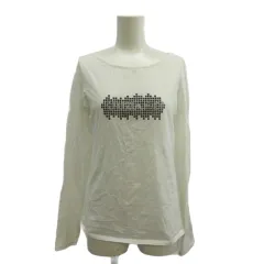 クリツィア ポイ KRIZＩAPOI Tシャツ 42 白 ホワイト ピクセルアート柄 スタッズ ボートネック 長袖 カットソー /PP ■ECB001のサムネイル
