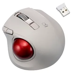 ナカバヤシ 小型無線静音5ボタン レーザー式親指トラックボール／グレージュ MUS-TRLF224GYのサムネイル