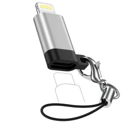 新品 Ocbuo Type Cからライトニング変換 防紛失ストラップ付 タイプC Lightning変換アダプタ 27WPD急速充電/高速データ転送 USB C(メス)-Lightning(オス)コネクタ c to lightning変換コネクタ アルミ合金外