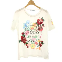 ブルマリン Blumarine Tシャツ カットソー 半袖 花柄 フラワーモチーフ ロゴ ラインストーン 44 白 ホワイト WD0228102 /HN ■GY18のサムネイル